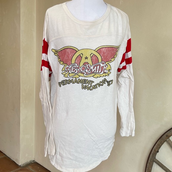 AREOSMITH Permanent Vacation Tour Vtg 1987 Band Tee Cities Dates on Back XLarge! - Picture 3 of 8